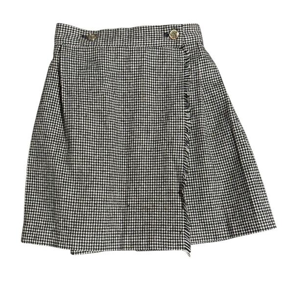 IMP for Girls too Size 3/4T Houndstooth Black‎ White Tweed Skirt Elastic Waist - Picture 1 of 7